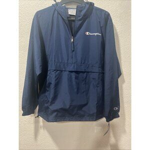 Champion Made Men's Packable Hooded Jacket Navy Blue Size M NEW